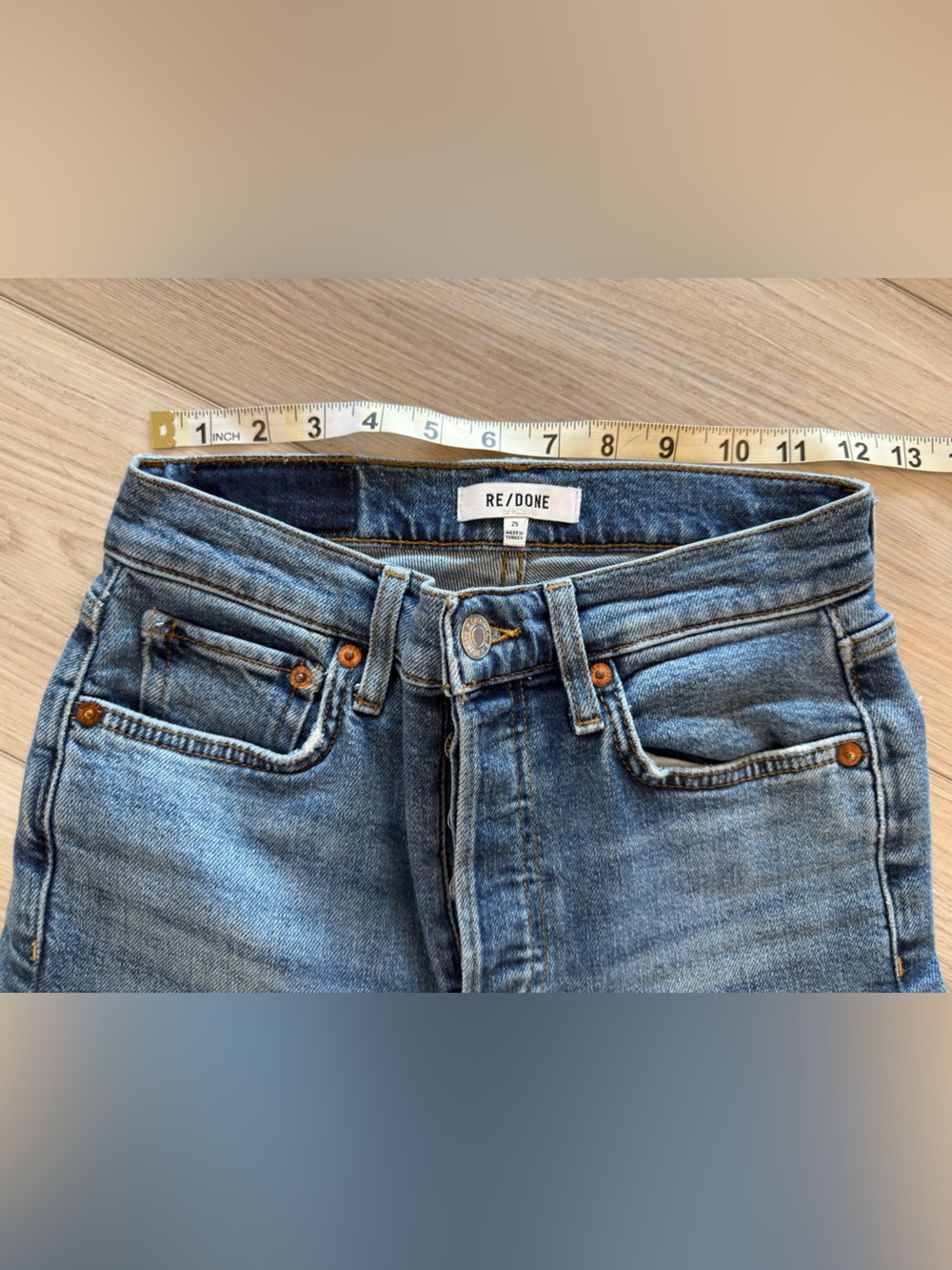 Re/Done 70’s Stove Pipe Vintage-Inspired Jeans - Picture 3 of 9